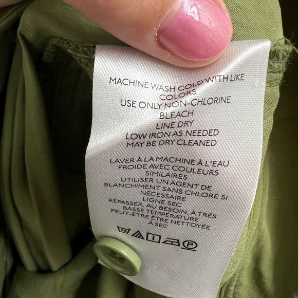 By Anthropologie olive green Wide Leg Crop Flowy light pants 6 (spot 2nd pic) - Picture 5 of 5